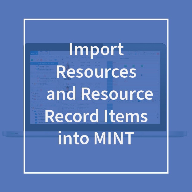 Import Resources and Resource Record Items into MINT